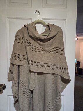 Calvin Klein open-knit hooded wrap - One Size